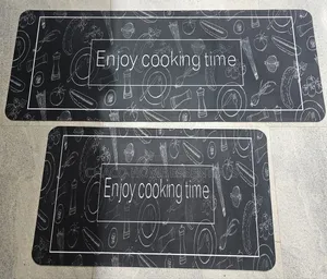 2-in-1 Non-Slip Kitchen Mat Set – Chalkboard Pattern
