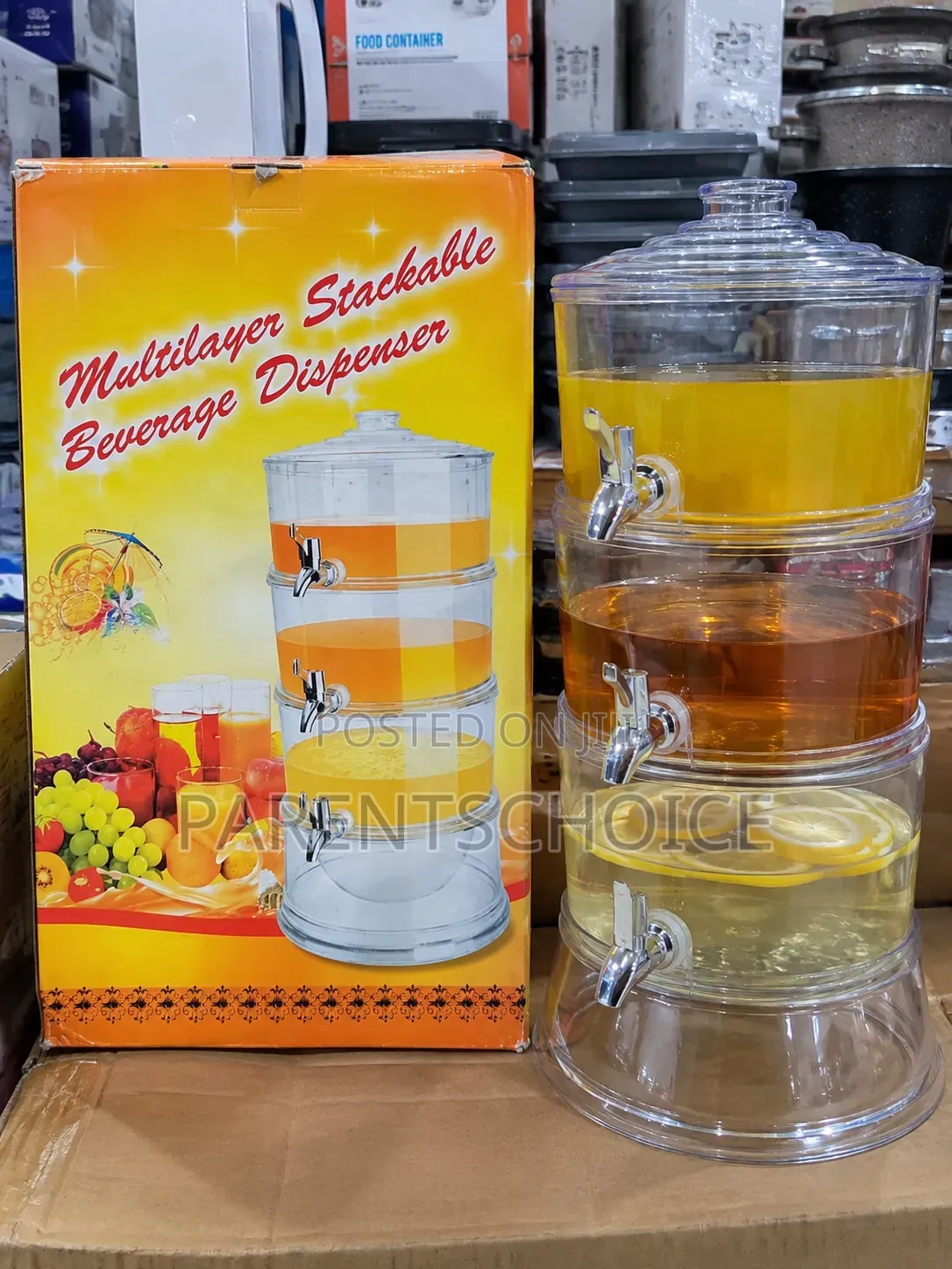 3-Layer Stackable Acrylic Beverage Dispenser