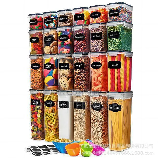 24 Pieces Storage Container With Label Stickers and Measuring Spools