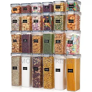 24 Pieces Storage Container With Label Stickers and Measuring Spools