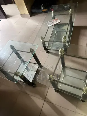 Glass Top Center Table Set