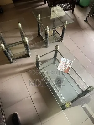 Glass Top Center Table Set