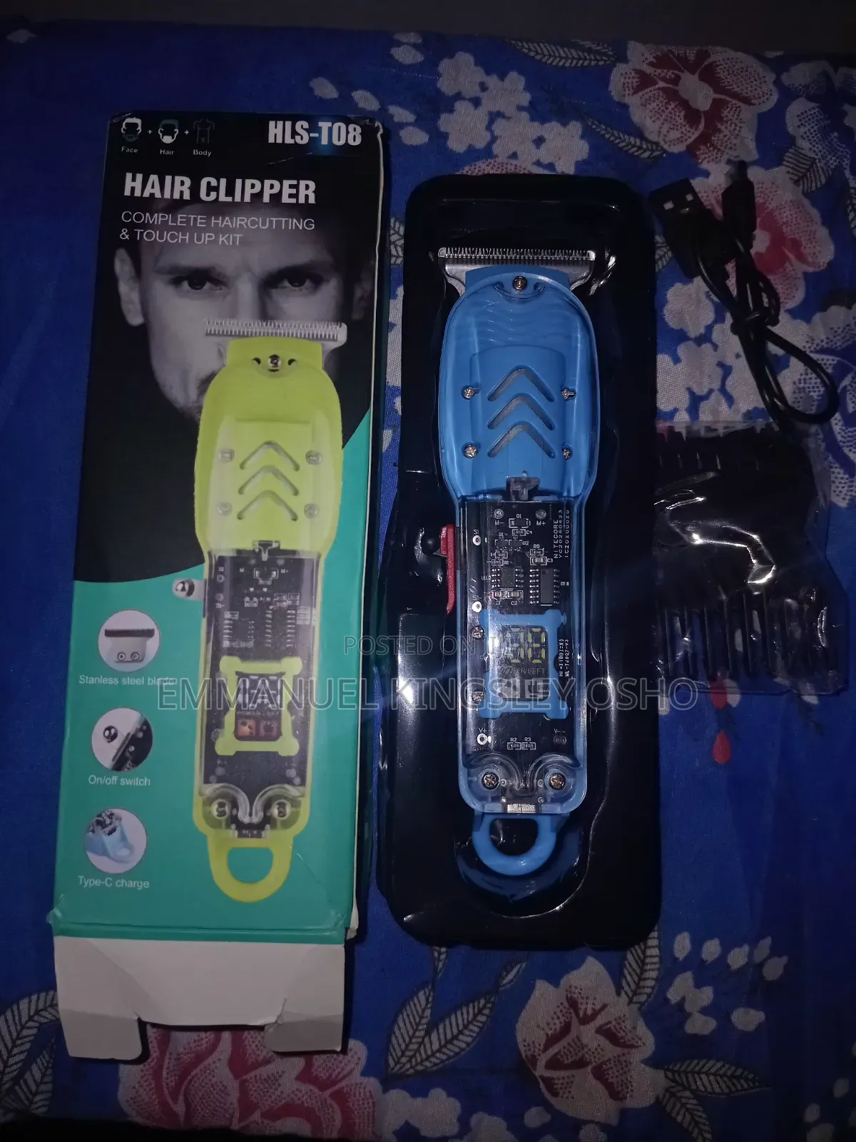 Rechargeable Hair Clipper + Accessories + Charging Cable