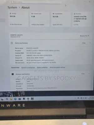 Laptop Alienware M17 R4 16GB Intel Core i7 SSD 1T