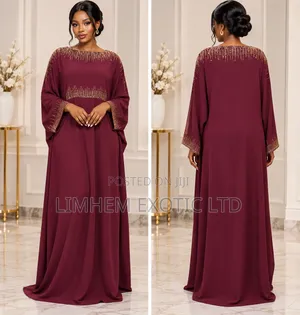Elegant Burgundy Abaya
