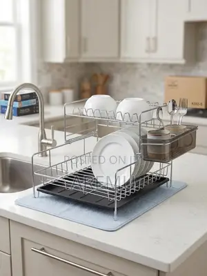 Stainless Steel Dish Rack (With Drying Mat And)