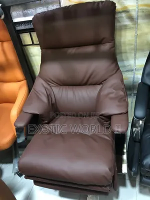 Luxury Padded Executive Massage Office Chair | Brown Leather Chair