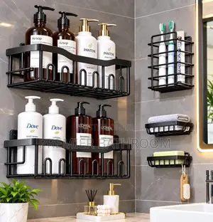 Black Bathroom Shelves