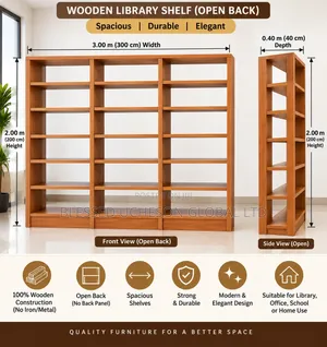 Brand New Wooden Library Shelves 3 in 1