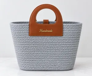 Woven Bucket Tote Bag
