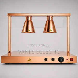 Heavy Duty Double-Head Food Warmer Lamp (Copper / Rose Gold)
