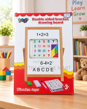 Double-Sided Wooden Drawing Board for Kids