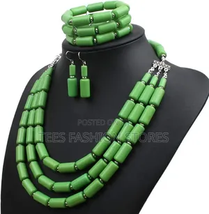 Nigerian Wedding Party Indian Three-Layer Beaded Jewelry Set
