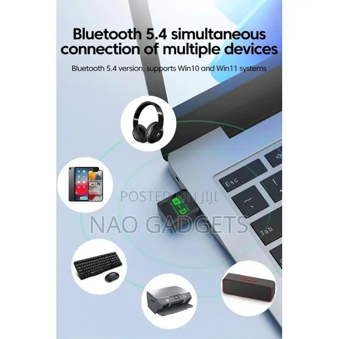 2 in 1 WiFi 6 and Bluetooth Wireless Network Adapter USB Dongle