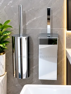 Luxury Stainless Steel Wall Mounted Toilet Brush Holder Set