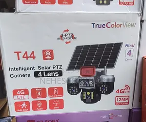 High Quality 4-Lens 12MP Solar PTZ Camera for Home Business