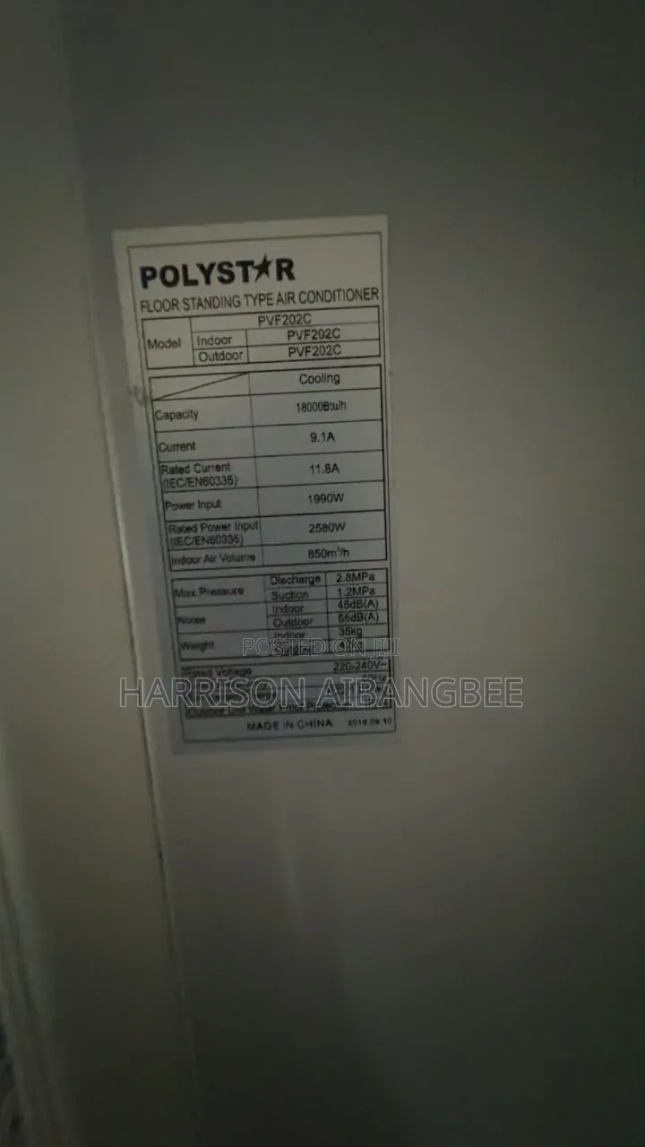 Polystar 2hp Standing AC Faulty Compressor