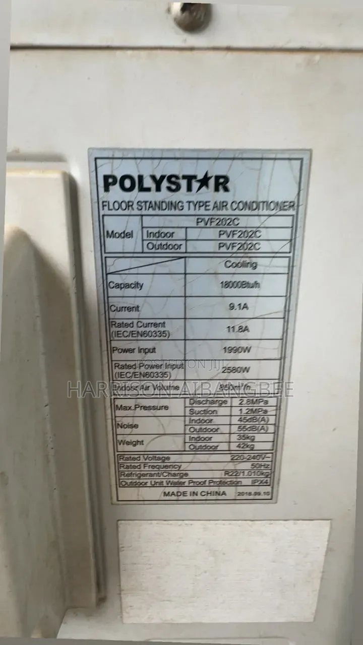Polystar 2hp Standing AC Faulty Compressor