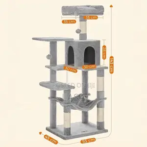 LASA Large CAT Tree Tower With Hammock, Cave .