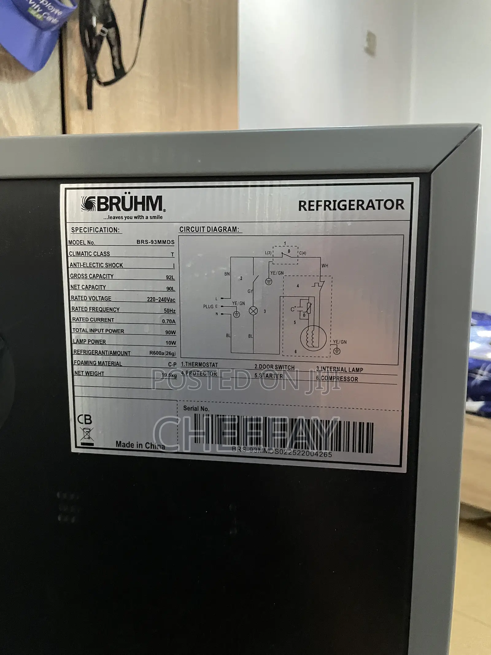 Bruhm 83 Litres Refrigerator