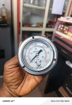 Liquid-Filled Pressure Gauge (0–40 Bar / 0–600 PSI), Panel Mount