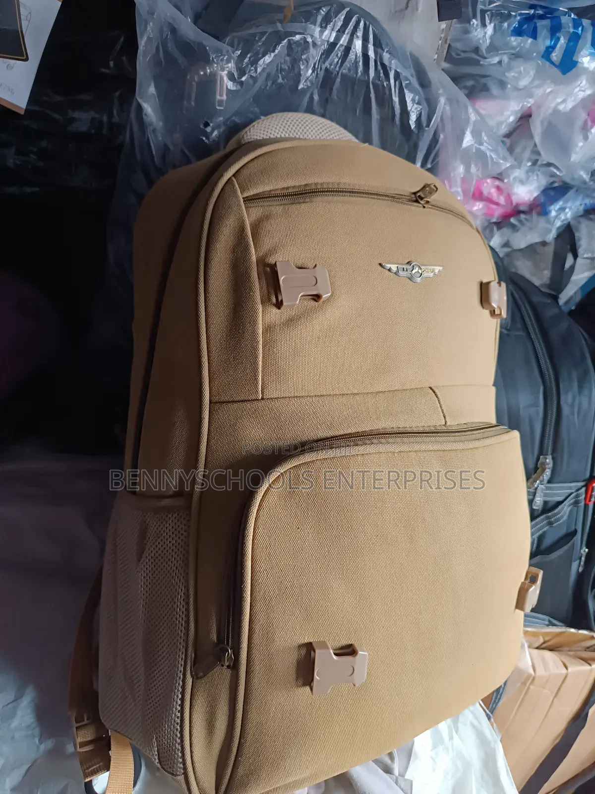 Big Quality Jean Backpack With Buckles