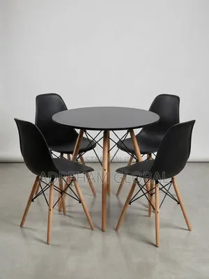 Wooden Dinning Table With 4 Chairs Round
