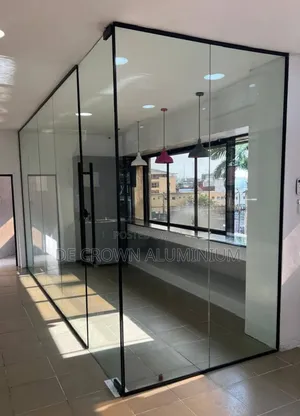 10mm Tempered Glass Office Partition | Black Frame Accessories | Gla