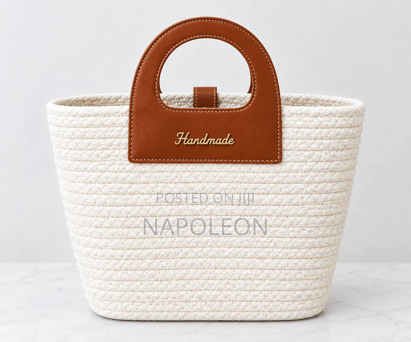 Woven Bucket Tote Bag