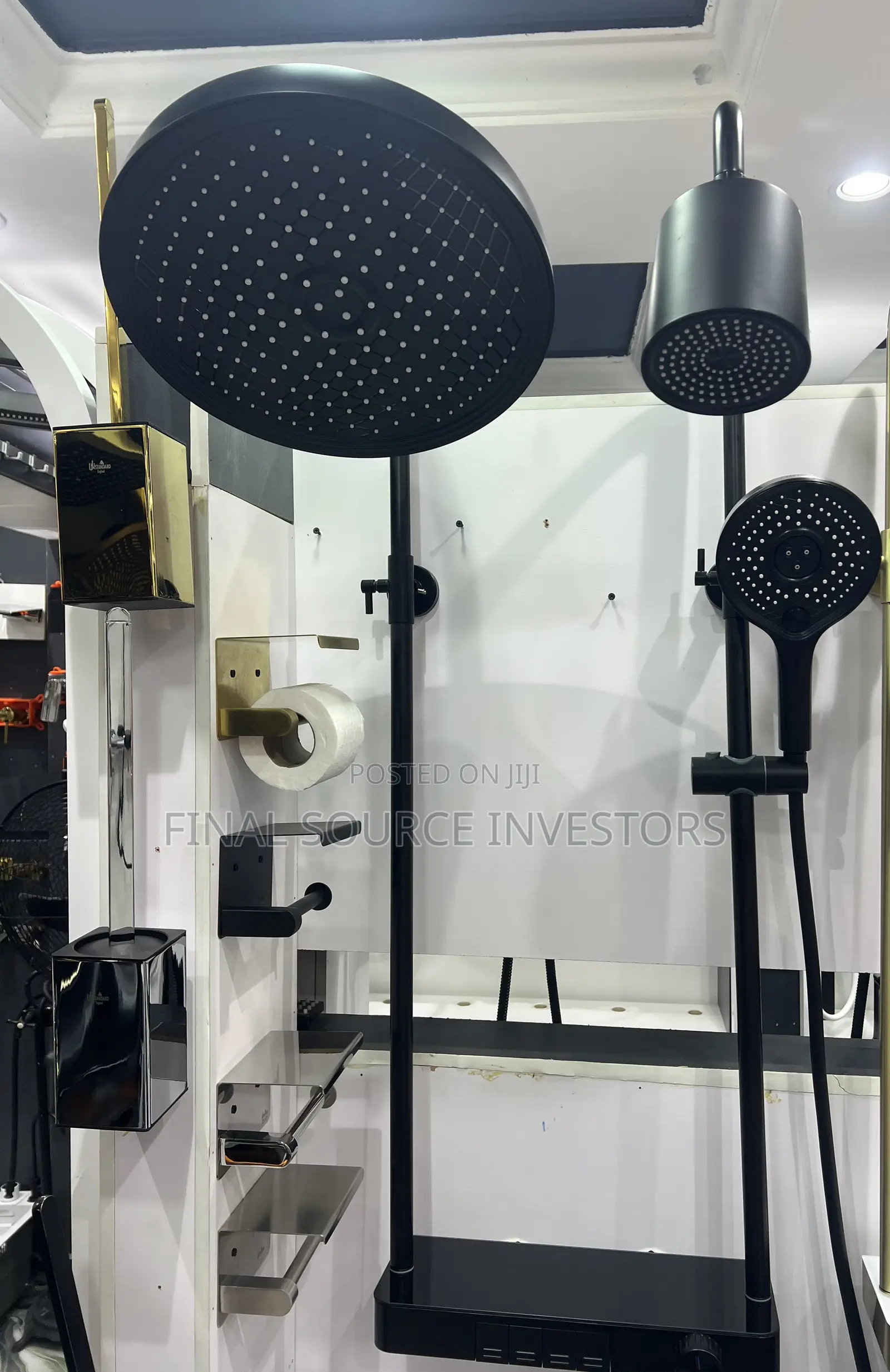 Matte Black Thermostatic Multi Function Shower System
