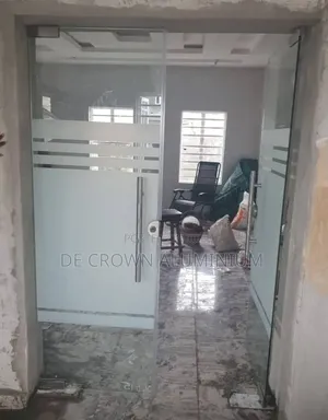 10mm Tempered Glass Entrance Door | Half Frosted Frameless Glass Door