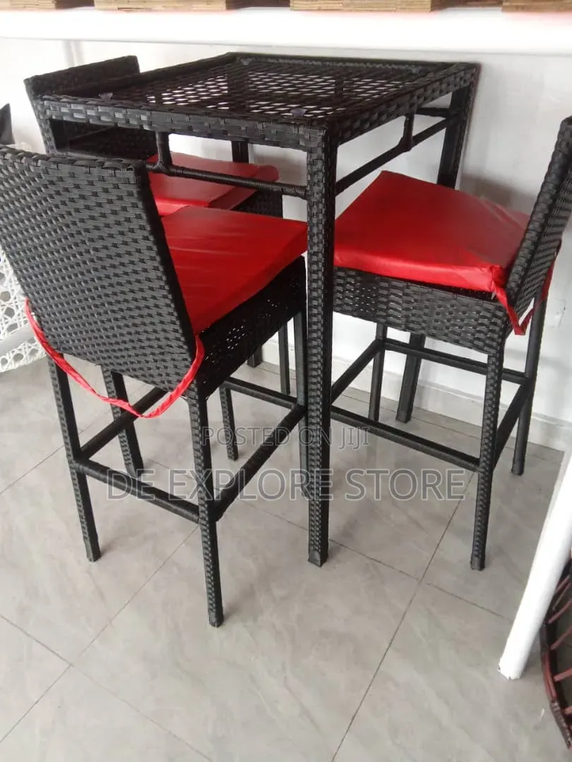 Rattan Barstool Set by 4