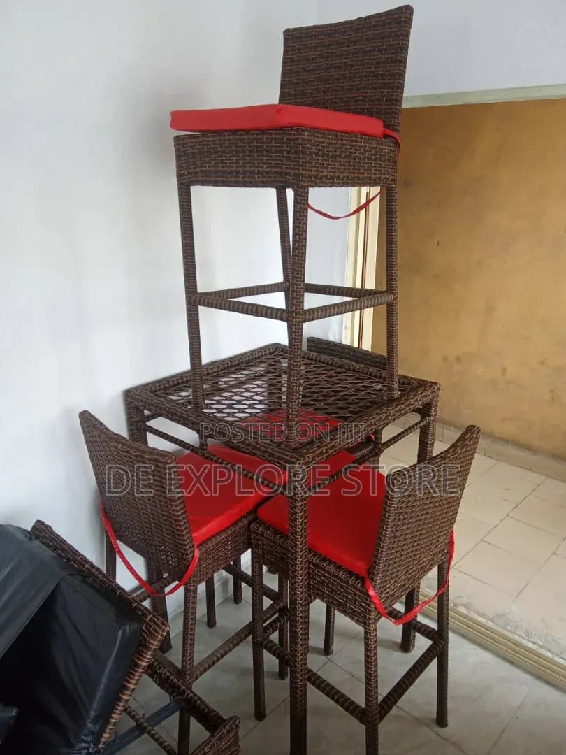 Rattan Barstool Set by 4