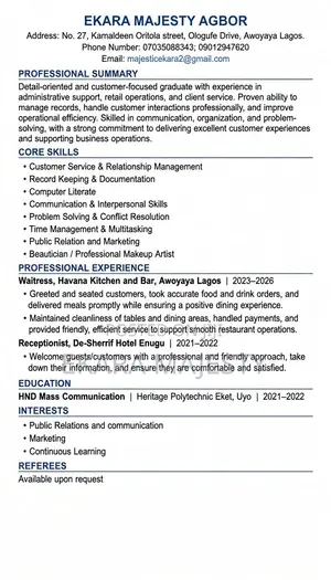House Manager in Lekki Lagos State