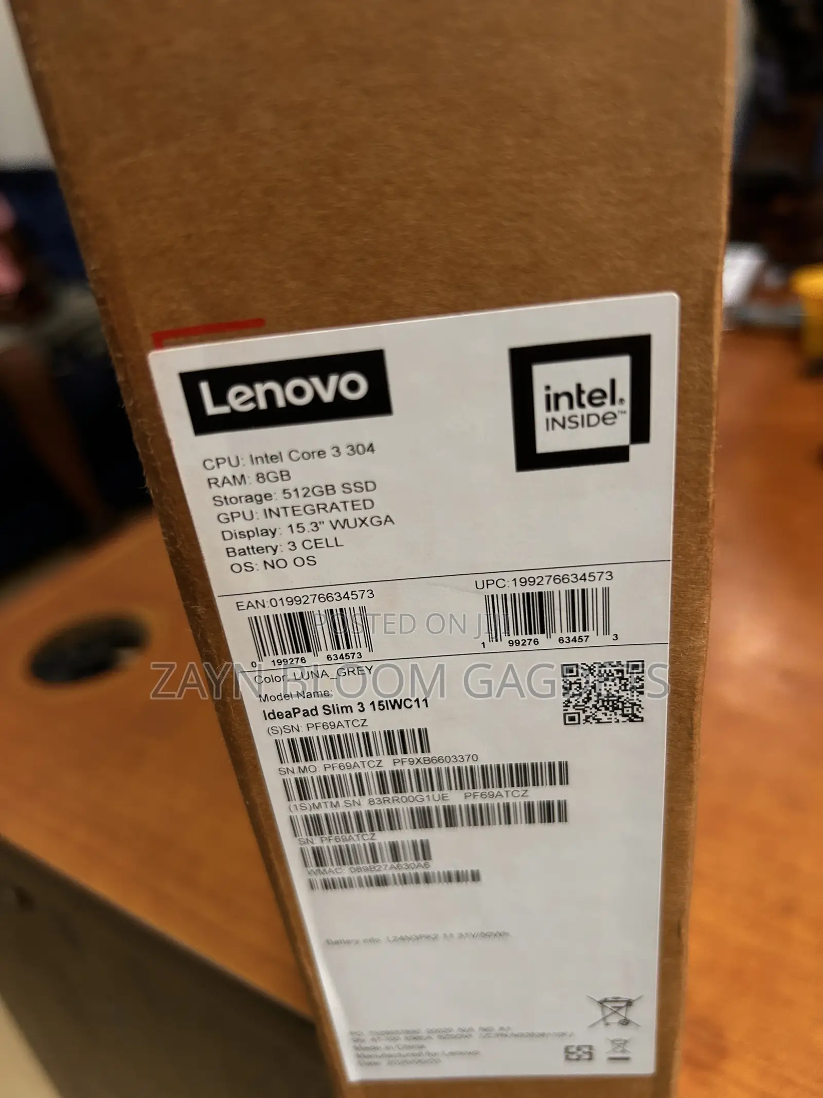 New Laptop Lenovo Ideapad 3 8GB Intel Core i3 SSD 512GB
