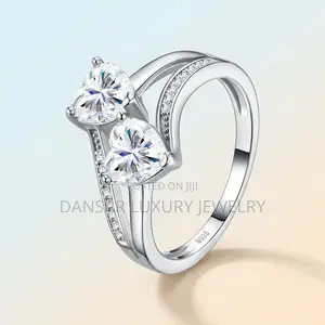 Double Heart Moissanite Ring (Love in Every Sparkle)