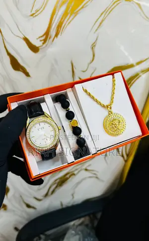 Male Wristwatch,bracelet and Necklace Combo
