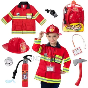 Kids Firefighter Costume Rescue Toys Play Set Children Role Play