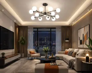 By 12 Round Nordic Milk White Glass Ball Led Ceiling Chandelier E27