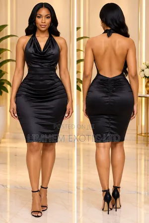 Backless Metallic Mini Dress