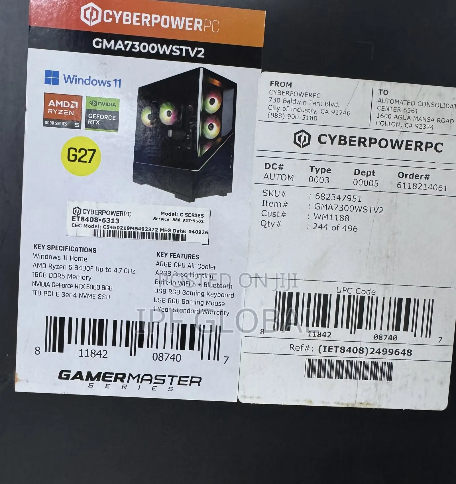New Desktop Computer CyberpowerPC 16GB AMD Ryzen 5 SSD 1T