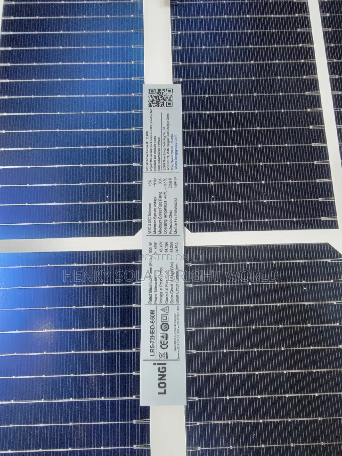 LongI 650w Bifacial Panels