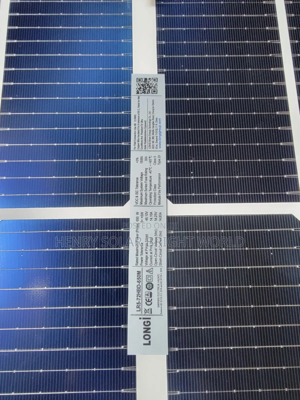 LongI 650w Bifacial Panels