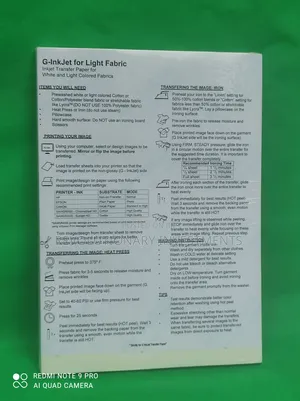 G-Inkjet Light Transfer Paper