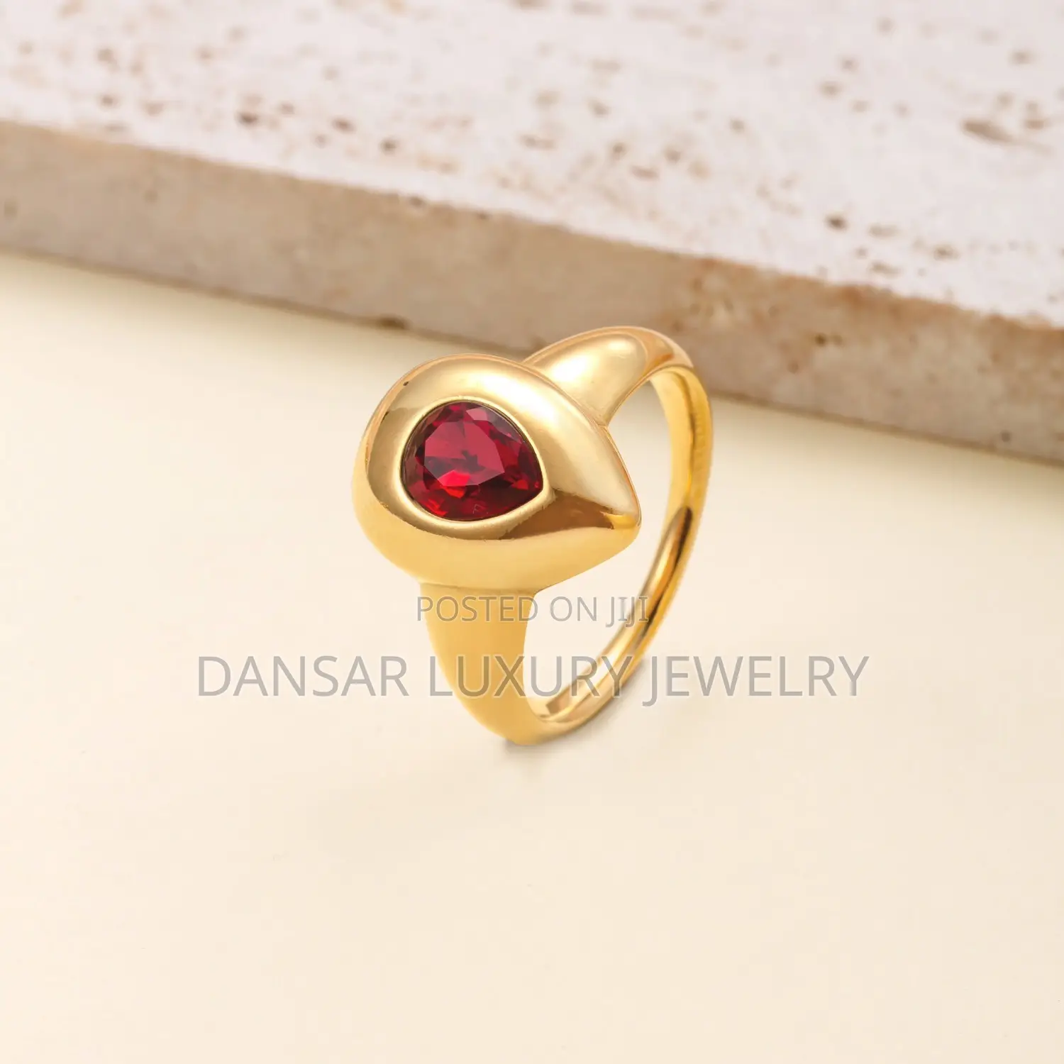 Waterdrop Elegance Gold-Plated Proposal Ring