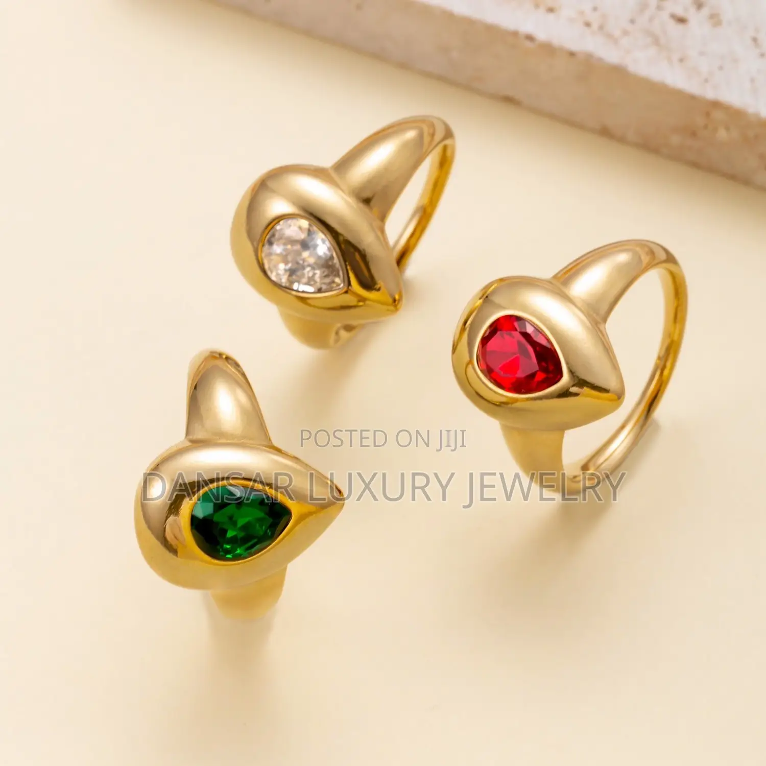 Waterdrop Elegance Gold-Plated Proposal Ring