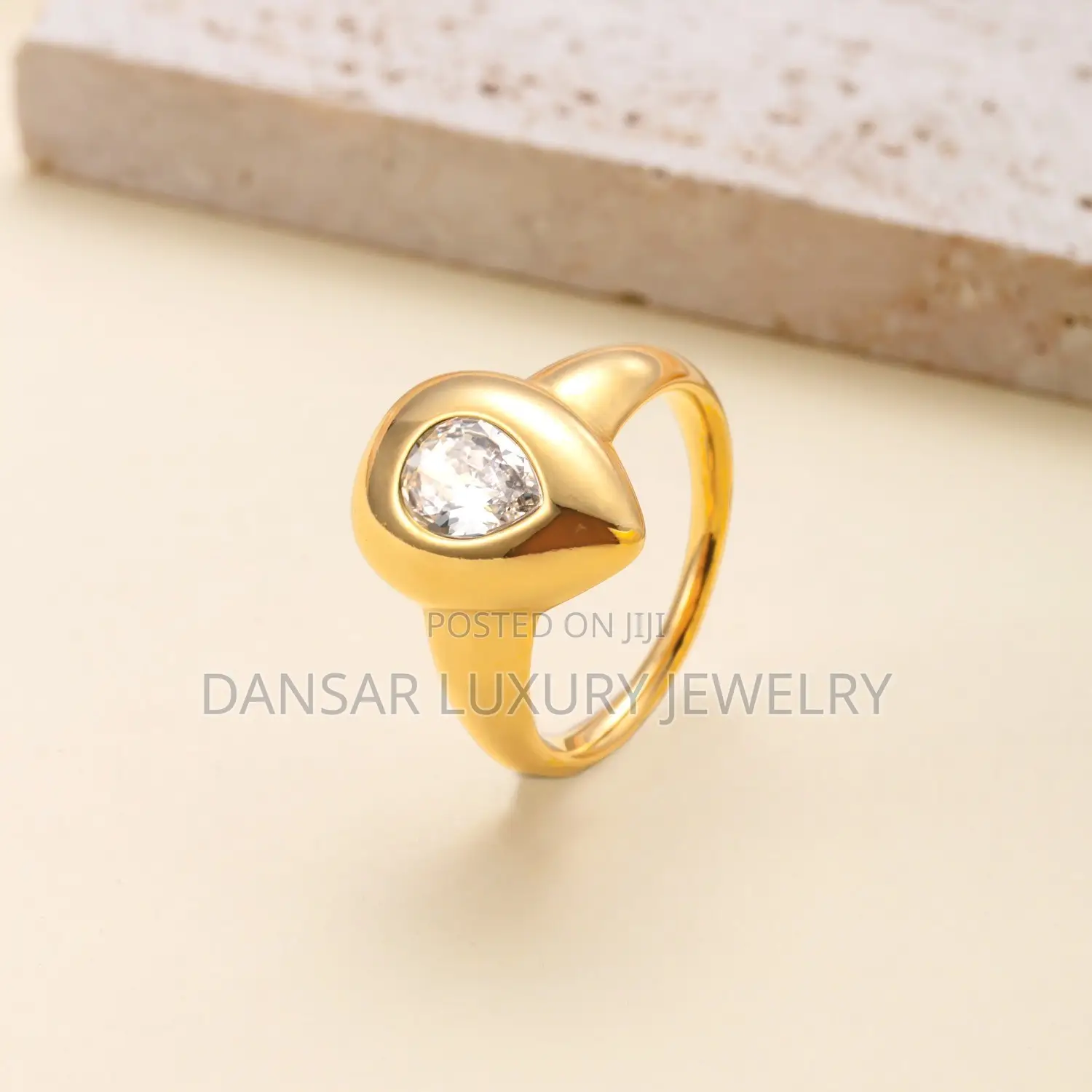 Waterdrop Elegance Gold-Plated Proposal Ring