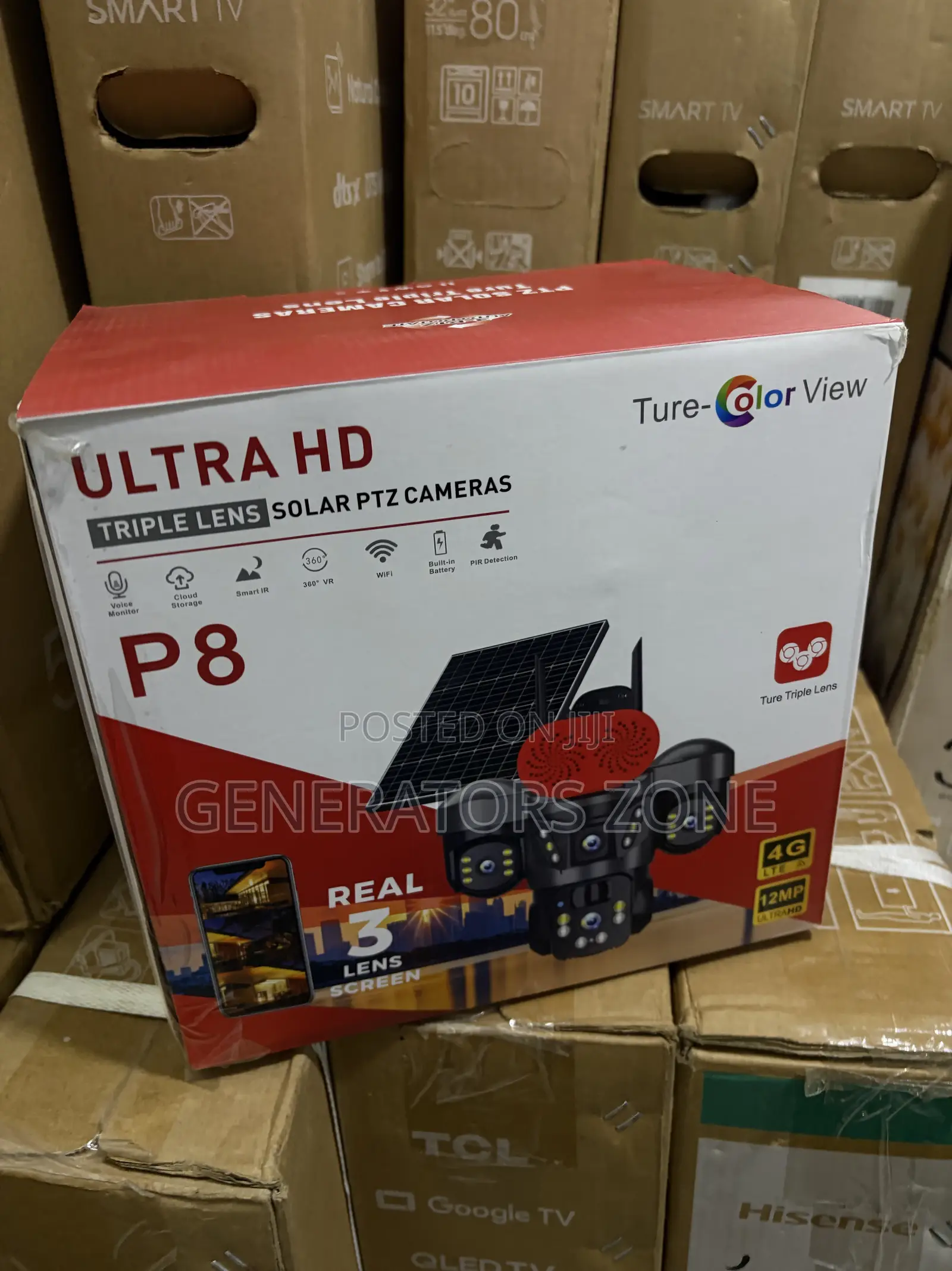 360° Panoramic Triple Lens Solar Security Camera