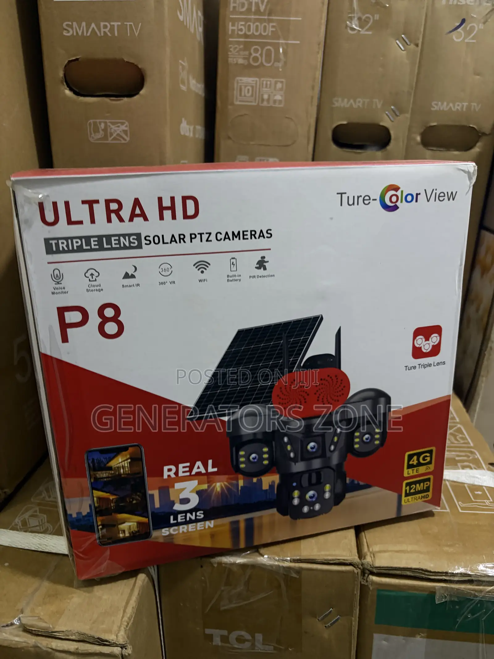 360° Panoramic Triple Lens Solar Security Camera