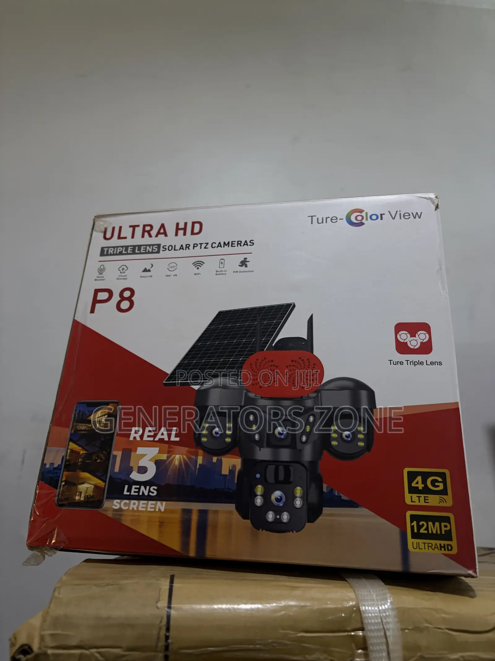 PTZ High Definition Triple Lens Solar Security Camera